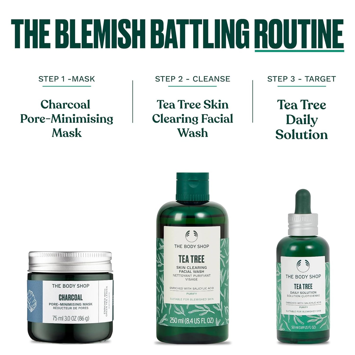 Tea Tree 3 in 1 Wash Scrub & Mask – Purifying Vegan Skincare for Oily, Blemished Skin – 4.2 Oz